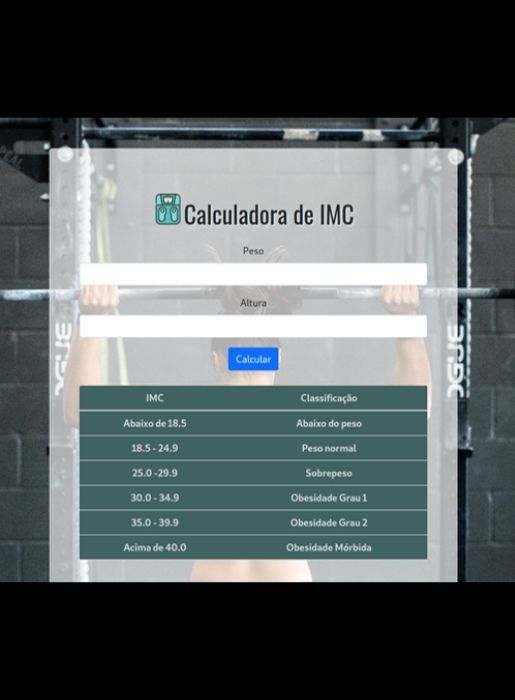Calculadora de Índice de Massa Corporal